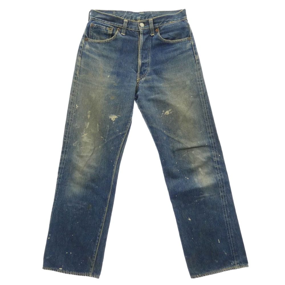 Levi's リーバイス VINTAGE ヴィンテージ 50s 60s 501XX 隠しリベット 裏刻印無 Vステッチ セルビッジ ボタンフライ センターオフセット デニム パンツ インディゴブルー系 実寸W28【中古】