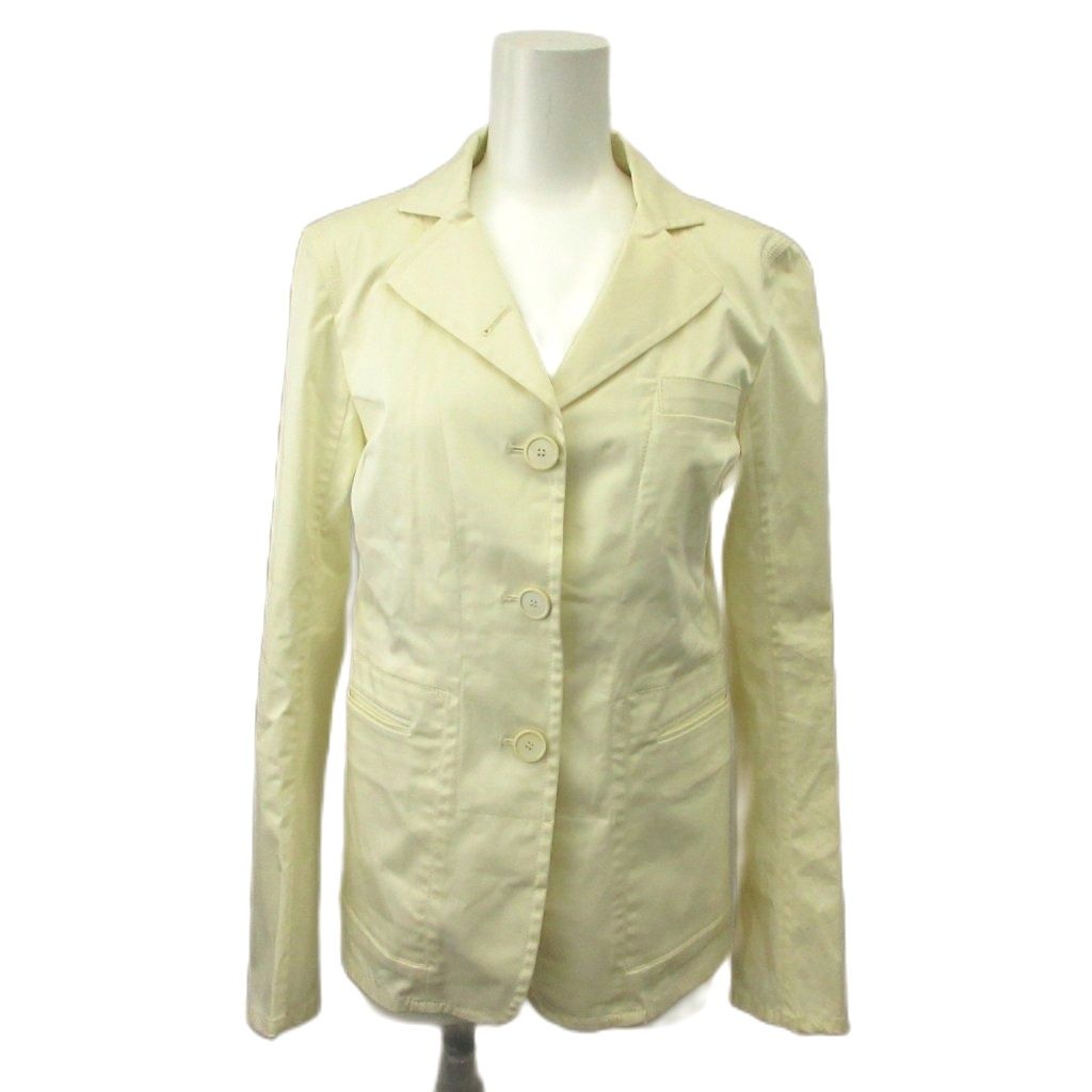 ジルサンダー JIL SANDER ジャケット 上着 34 白 ホワイト 長袖 ノッチドラペル /RN ■GY62
