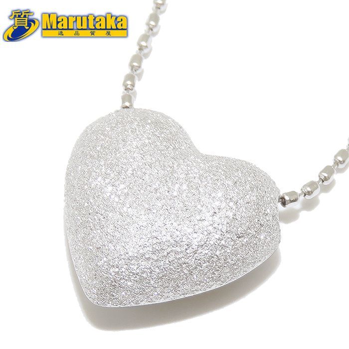ハート モチーフ ネックレス K18 WG 40cm 2.17g 逸品質屋 丸高 尼崎市 レディース Heart motif Necklace Marutaka USED jewelry 兵庫県 送料無料 石無し 中古 買取 プレゼント ファッション お洒落
