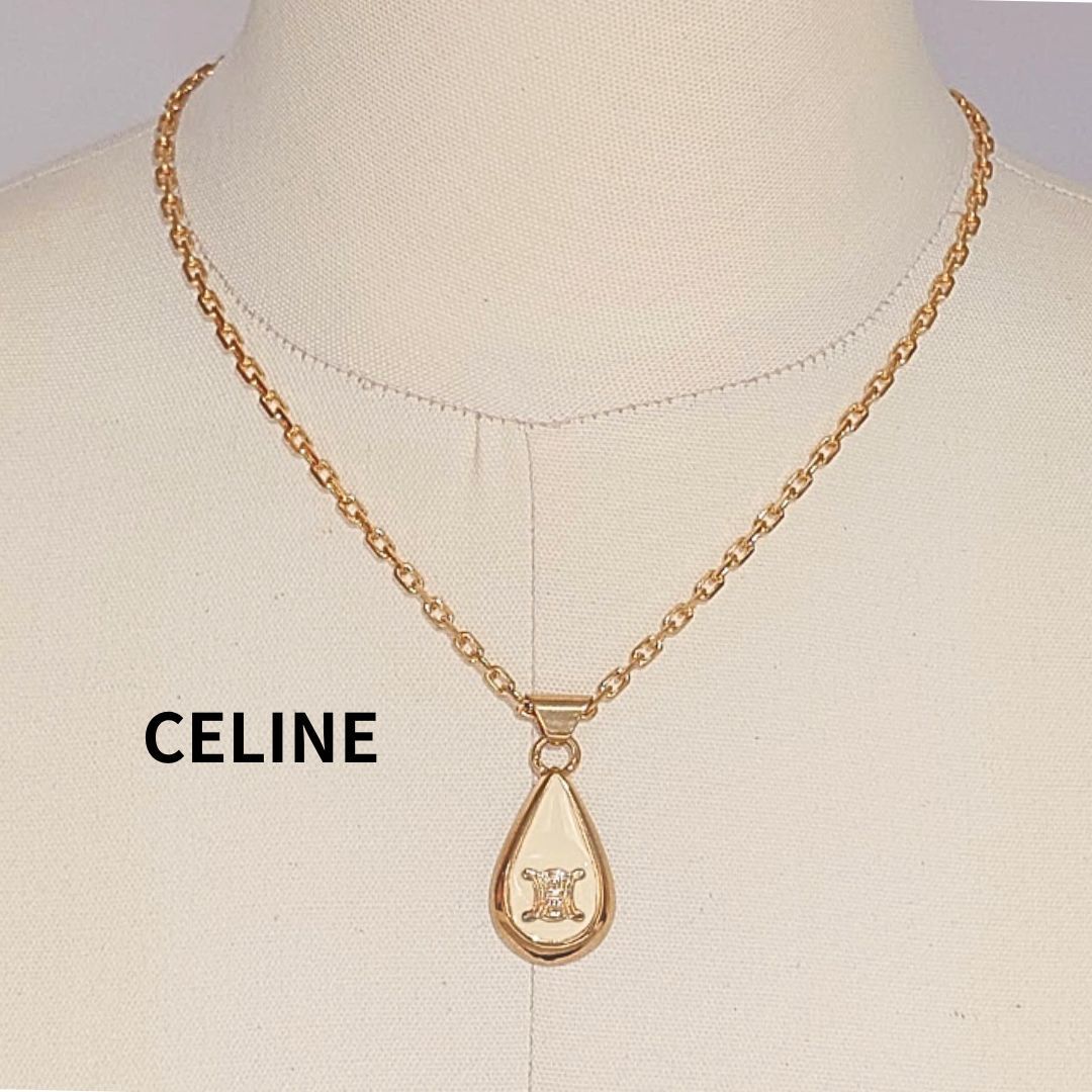 セリーヌ CELINE ネックレス ペンダント ヴィンテージ ゴールド 即日 