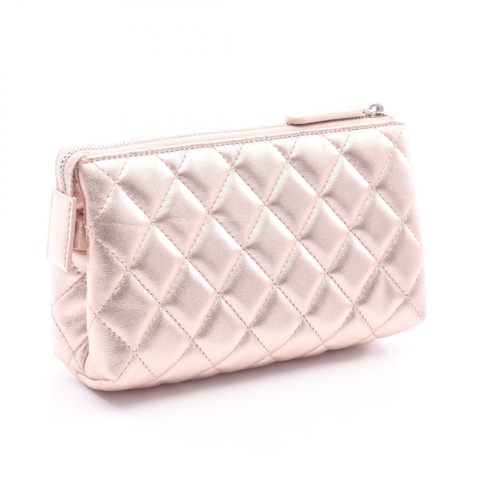 シャネル CHANEL ポーチ マトラッセ メタリック A69259 ローズゴールド ラムスキン(羊革) マトラッセ ポーチ レディース Used A シャネル CHANEL ポーチ マトラッセ メタリック A69259 ローズゴールド ラムスキン(羊革) マトラッセ ポーチ レディース Used A