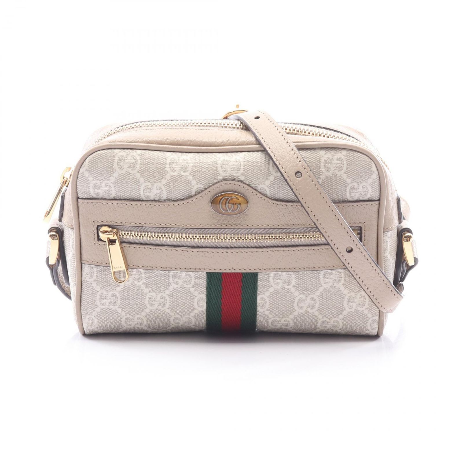 グッチ GUCCI ショルダーバッグ オフィディア GGスプリーム 517350 ライトベージュ PVCコーティングキャンバス レザー オフィディア スモール カメラバッグ レディース