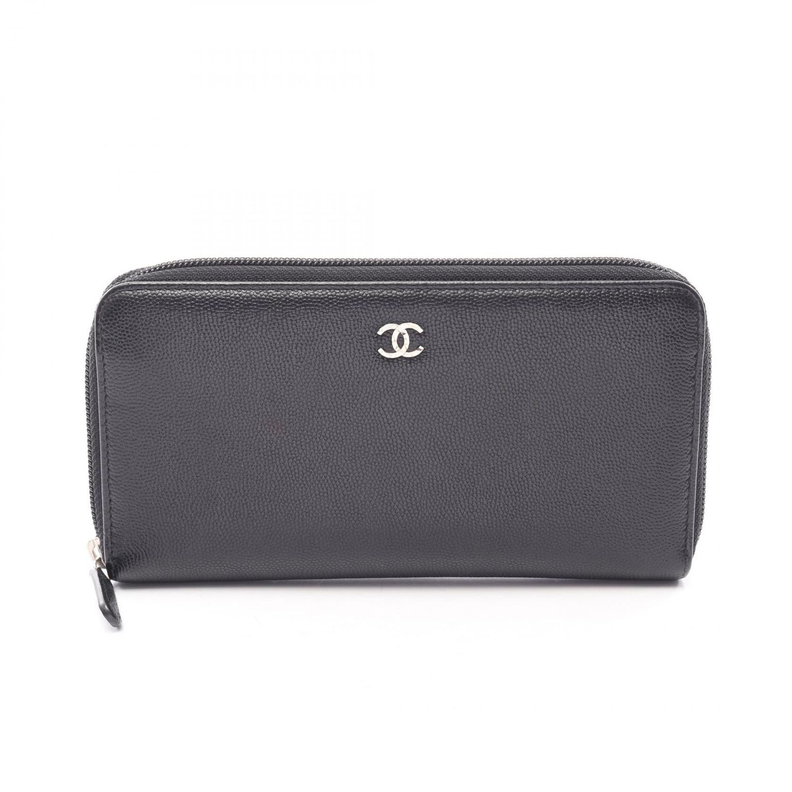 シャネル CHANEL ラウンド長財布 ココマーク ブラック キャビアスキン(グレインドカーフ) ラウンド長財布 レディース Used A