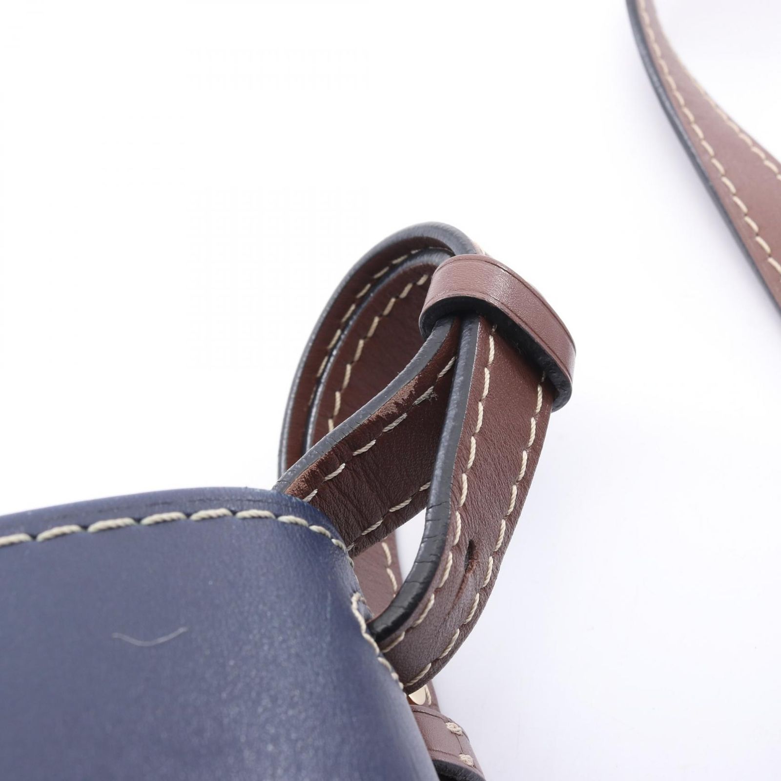 ロエベ LOEWE ショルダーバッグ ゲート スモール 321.12.T20 ネイビー/オフホワイト レザー ゲート バッグ スモール レディース Used B