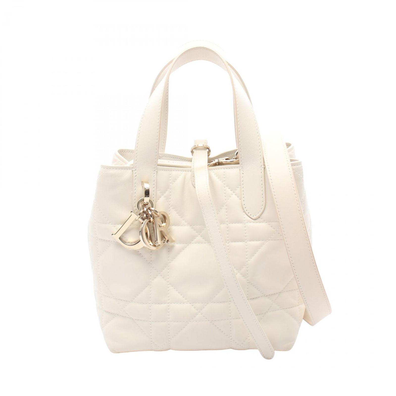 ディオール Dior トートバッグ Dior Toujours トゥージュール バーティカル ナノ マクロカナージュ 2WAY S6100OSNW_M030 ホワイト ラムスキン（羊革） Dior Toujours バーティカル Nano トートバッグ