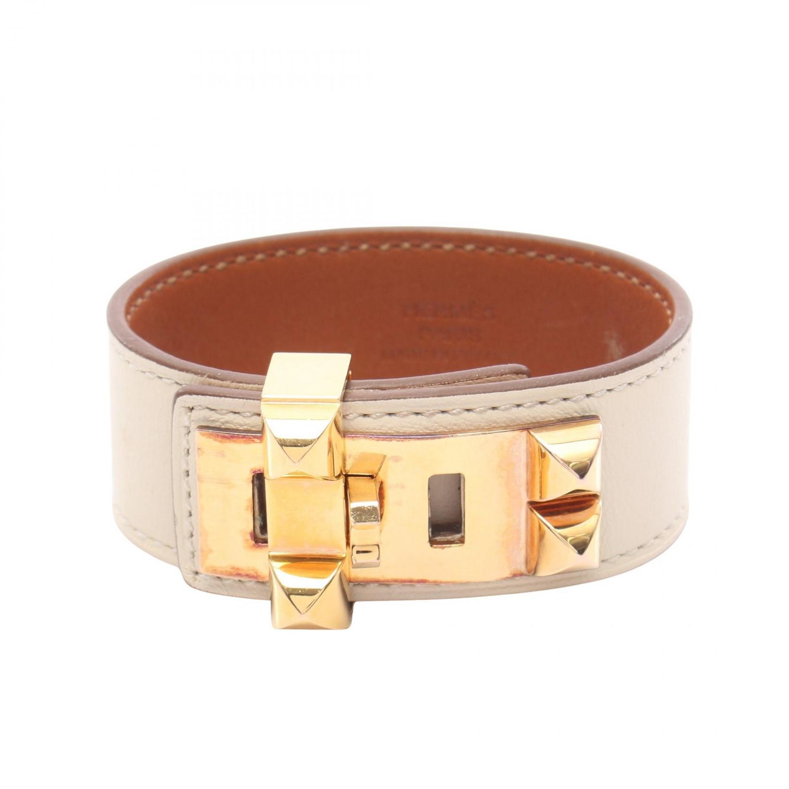 エルメス HERMES バングル コリエドシアン24 GP(ゴールドメッキ) レザー コリエ・ド・シアン レディース Used B