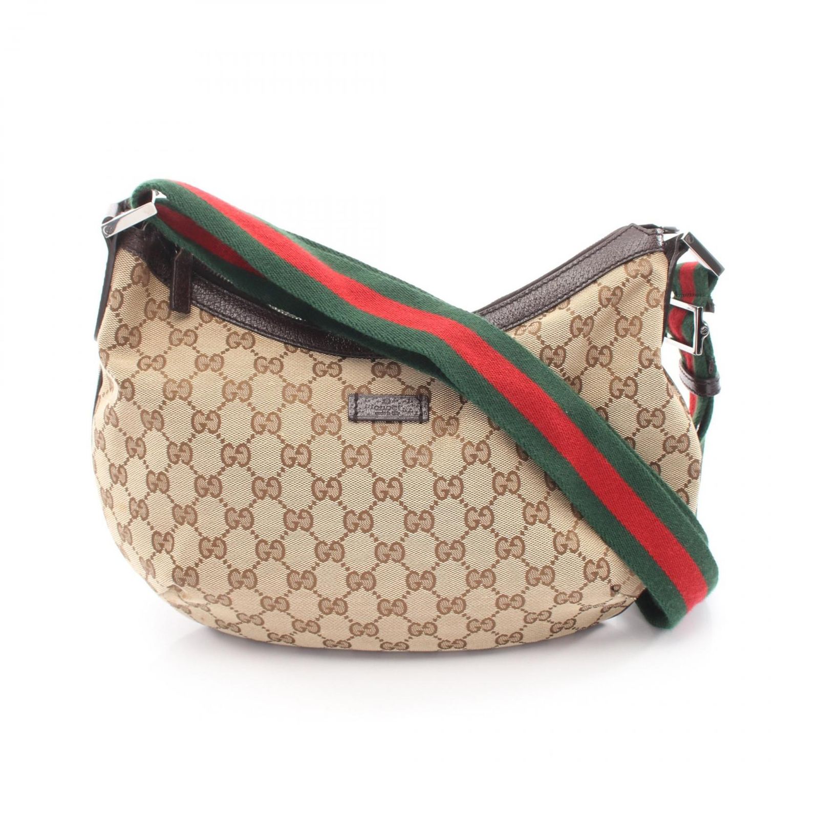 グッチ GUCCI ショルダーバッグ GGキャンバス 181092 ベージュ/ブラウン キャンバス レザー シェリーライン ショルダー レディース Used B
