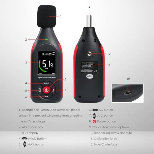 デシベルメーター データロガー デジタルサウンドレベルメーター 録音付き dBメーター 30~130dB 31000データ 3色ライトアラーム USB充電式SPLメーター 自宅 教室 オフィス 隣人 工業用kk 097b4fb4