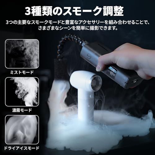 Ulanzi FM02 FILMOG X ポータブル 小型フォグマシン 手持ち式 スモークマシン コンパクト ミニ煙霧機 3種類のスモーク調整 ディスプレイ付き Type-Cに対応 1/4インチ穴+Arri位置決め穴 ストラップ付き 専用収納 bc5eeaea