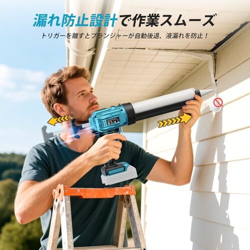 SEESII コードレス電動コーキングガン マキタ18Vバッテリー対応 4段階速度調整 LEDライト搭載 シーリングガン 充電式 コーキング用接着剤ガン【本体のみ・バッテリー別売】日本語取扱説明書付属kk a12028a2