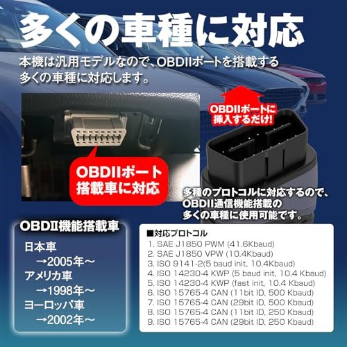 MAXWIN OBD2 診断機 AI故障診断 アダプター スキャンツール トランスミッション Bluetooth5.1 ABS故障診断 エアバッグ故障診断 自動車システムモニタリング ダッシュボード表示機能 メーター表示機能 日本語専用アプリ ab138e10
