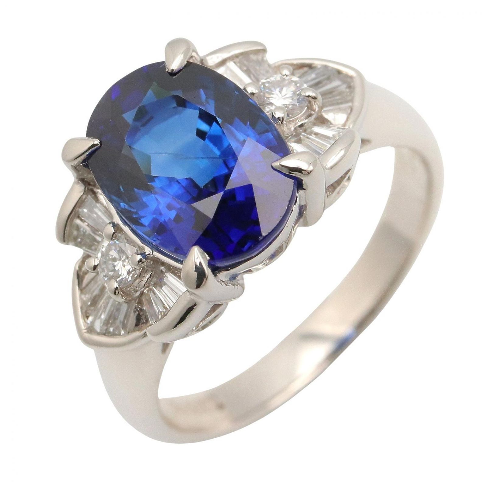 ジュエリー JEWELRY リング・指輪 サファイア ダイヤ リング ｻﾌｧｲｱ 7.4g #11 Pt900プラチナ ダイヤモンド サファイアリング レディース Used A