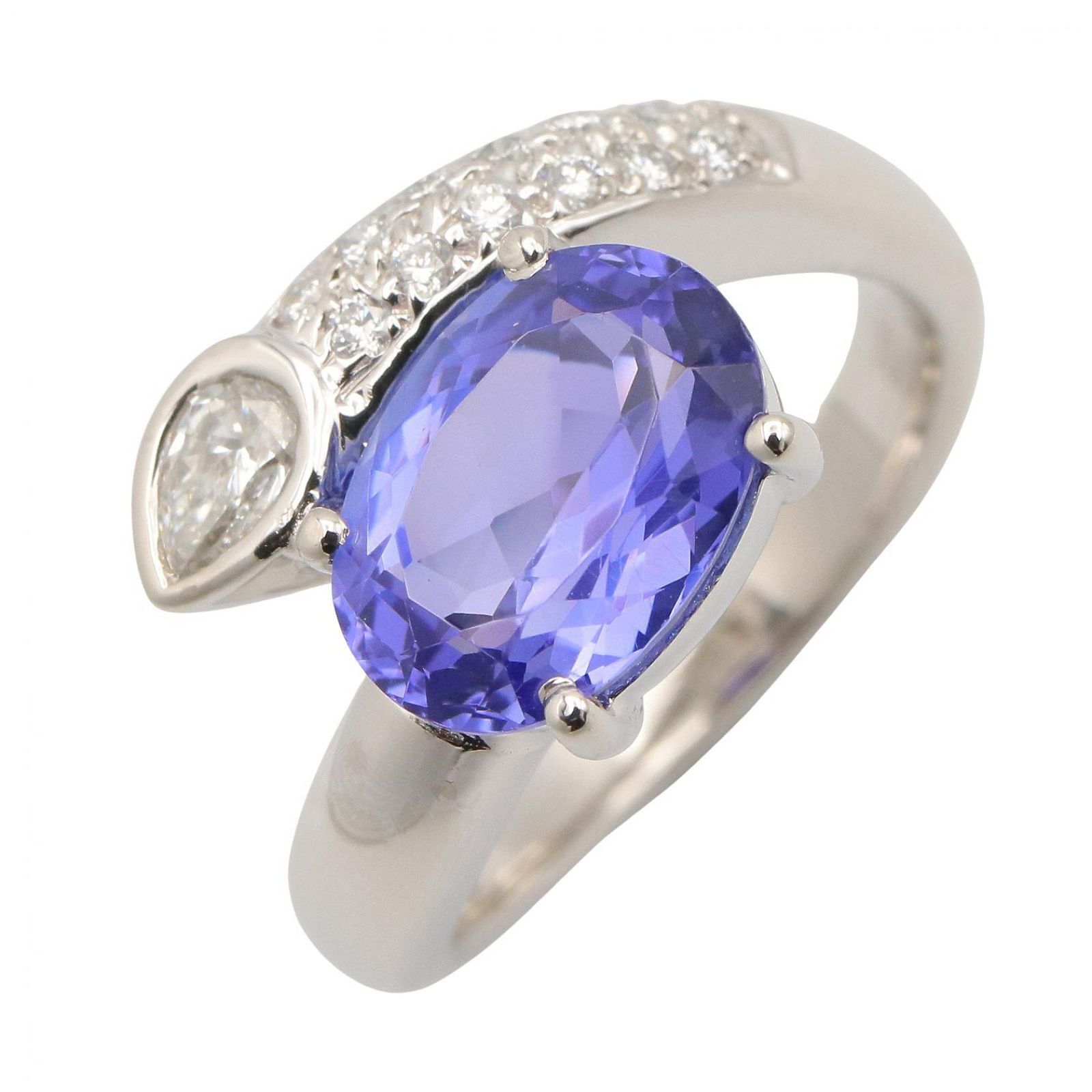 ジュエリー JEWELRY リング・指輪 タンザナイト ダイヤ リング ﾀﾝｻﾞﾅｲﾄ 9.9g #11.5 Pt900プラチナ ダイヤモンド タンザナイト リング レディース Used A