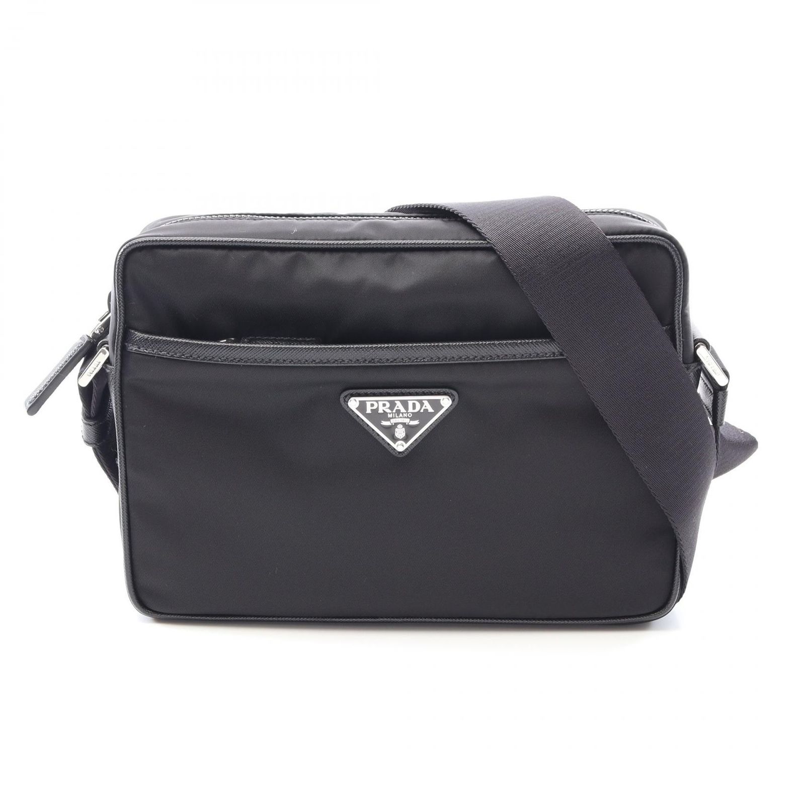 プラダ PRADA ショルダーバッグ RE-NYLON TESSUTO+SAFFIANO 2VH0482DMHF0002 ブラック ナイロン サフィアーノレザー Re-Nylon xサフィアーノレザー ショルダーバッグ ユニセックス