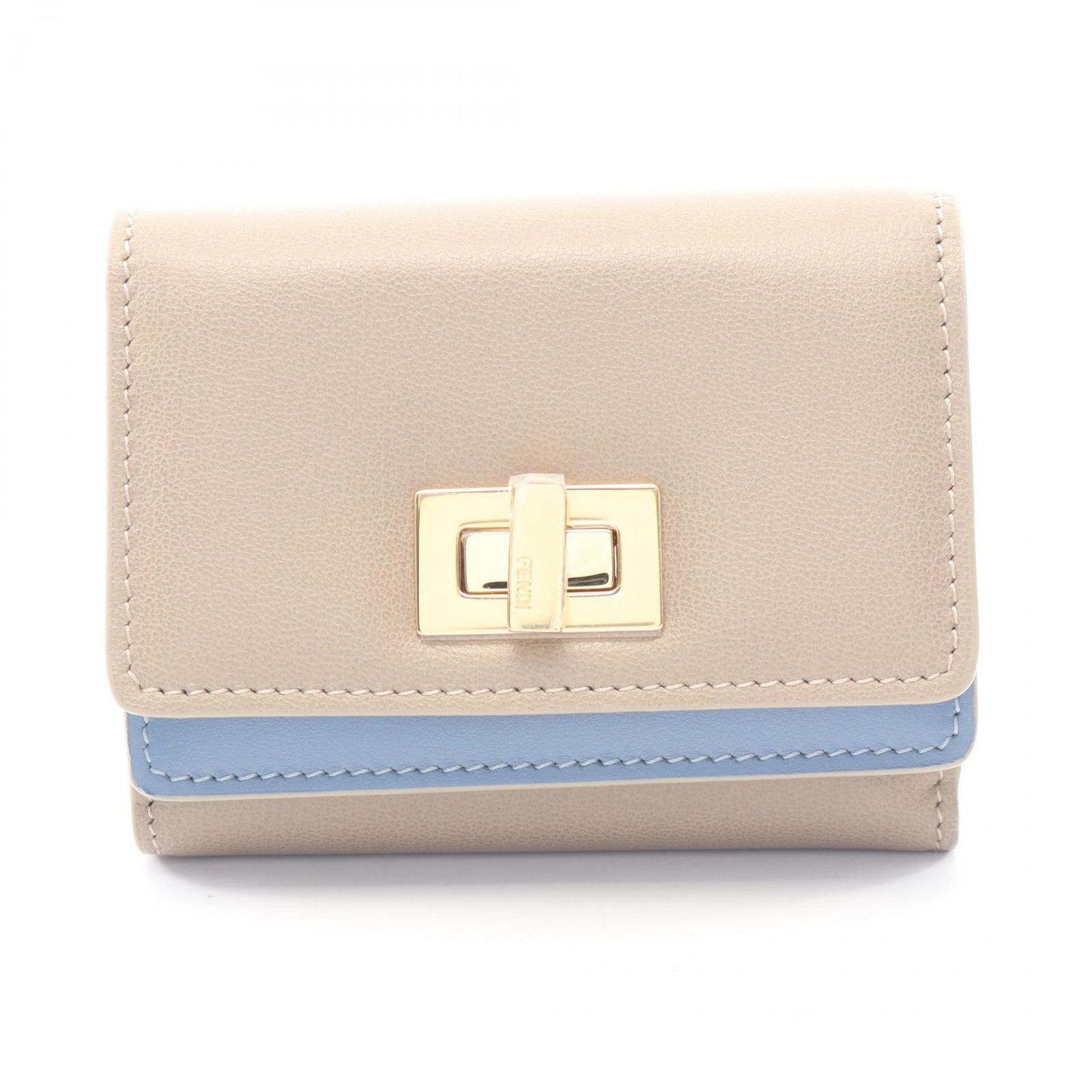 フェンディ FENDI 三つ折り財布 WAY ウェイ 8M0555AWR7F1WVB ダブグレー/ライトブルー レザー フェンディ ウェイ 三つ折り財布 スモール レディース 新品