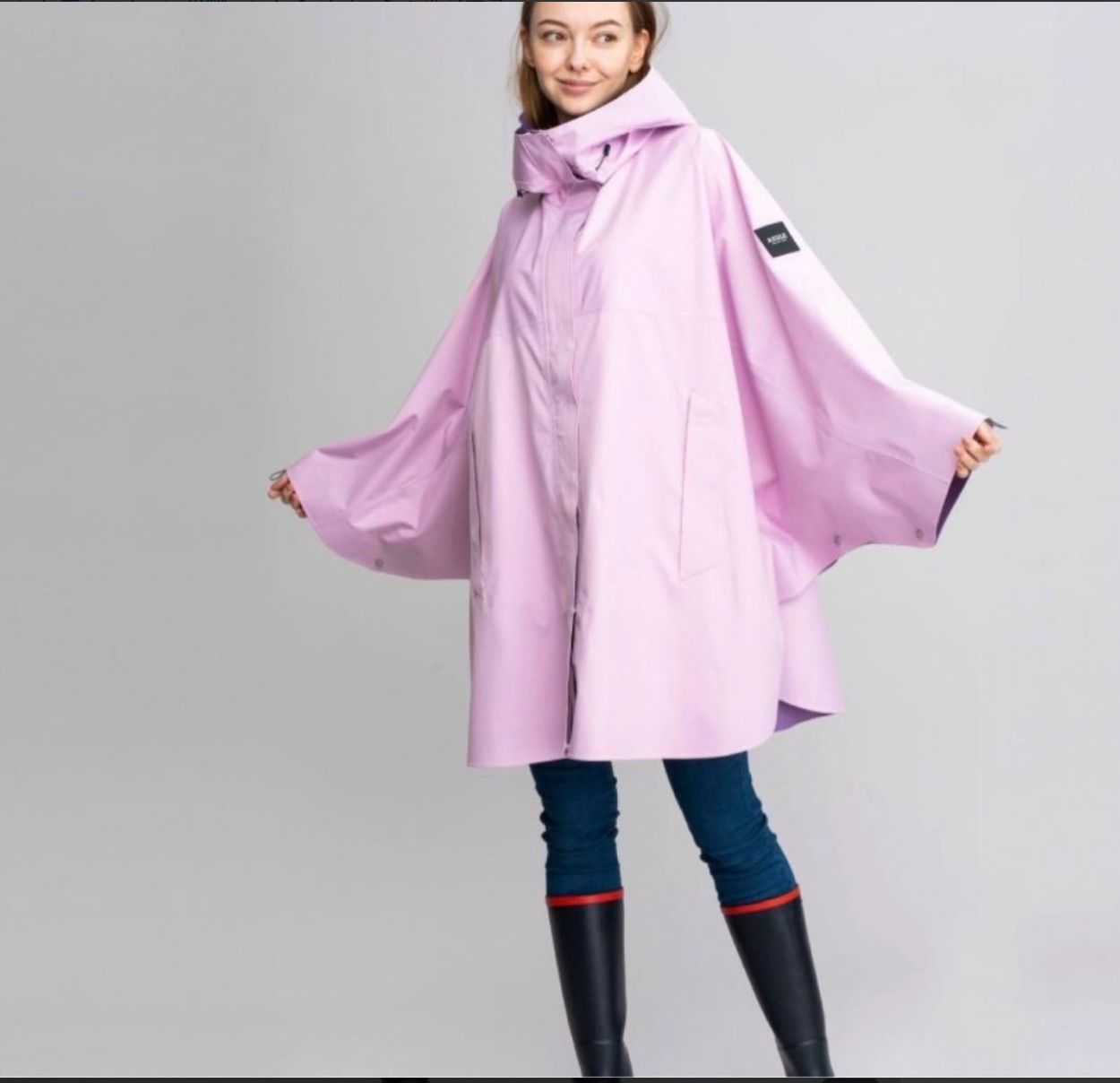 A【38サイズ】AIGLE エーグル レインポンチョ レインコート ピンク レディース