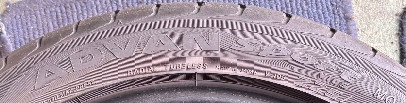 ☆送料無料☆【2023年製造】【溝7.5分山】YOKOHAMA ADVAN Sport V105 1本 225/45R17 ASP3628