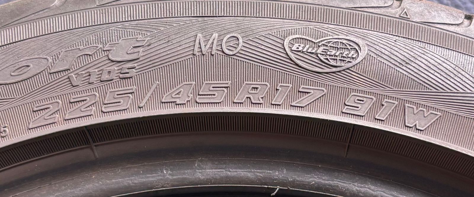 ☆送料無料☆【2023年製造】【溝7.5分山】YOKOHAMA ADVAN Sport V105 1本 225/45R17 ASP3628