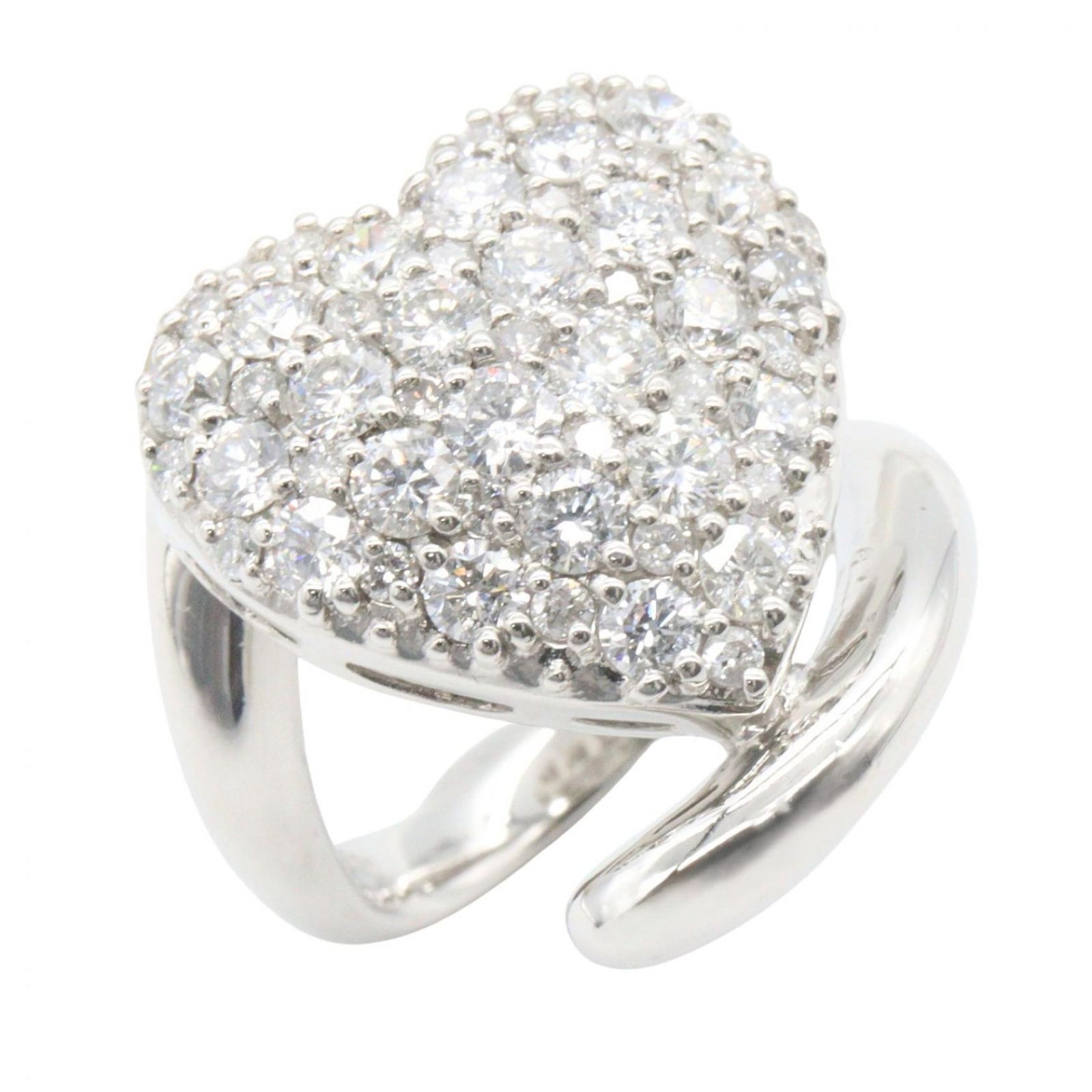 ジュエリー JEWELRY リング・指輪 ハートダイヤ リング ﾀﾞｲﾔ 19.7g #11 Pt900プラチナ ダイヤモンド ハートダイヤ リング レディース Used A