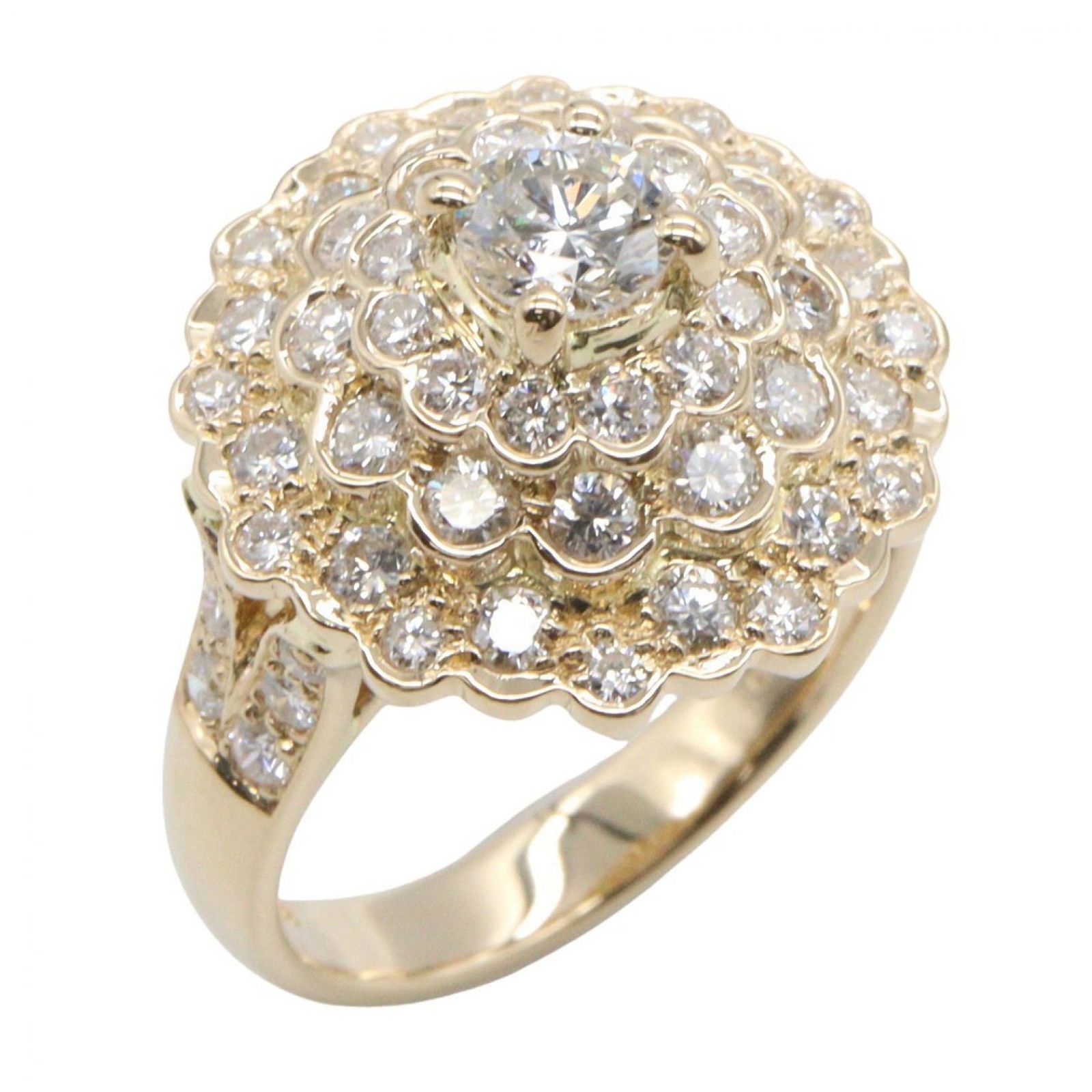 ジュエリー JEWELRY リング・指輪 ダイヤリング ﾀﾞｲﾔ 7.6g #11.5 K18（イエローゴールド） ダイヤモンド ダイヤリング レディース Used A