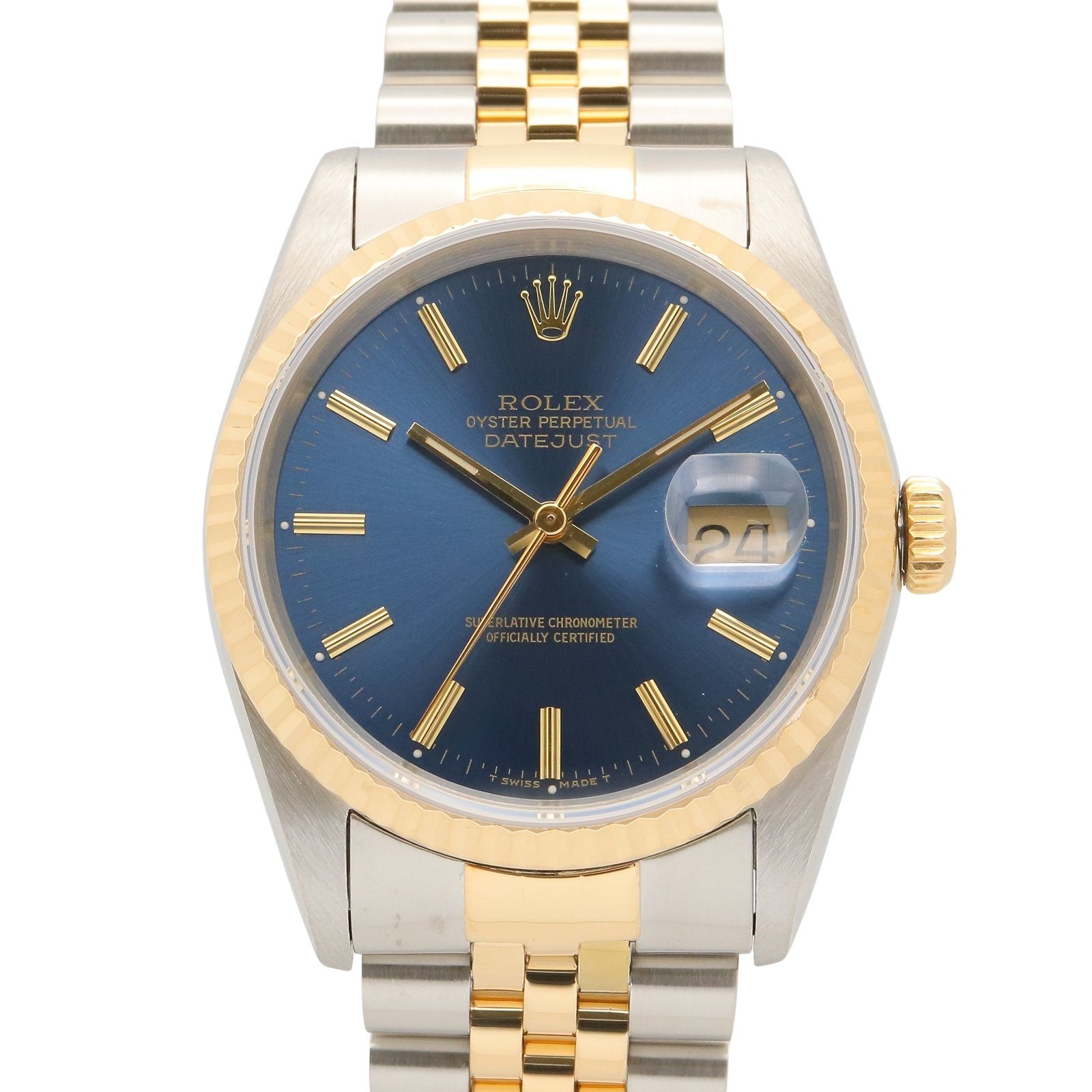 ロレックス ROLEX 腕時計 デイトジャスト L番 16233 BL/BA K18（イエローゴールド） ステンレススチール デイトジャスト L番 メンズ Used A