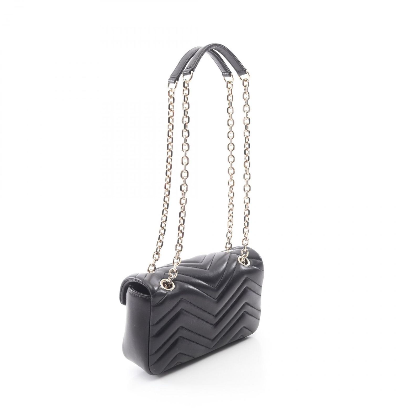 グッチ GUCCI ショルダーバッグ GGマーモント スモール 837280AAE381000 ブラック レザー ショルダーバッグ レディース 新品