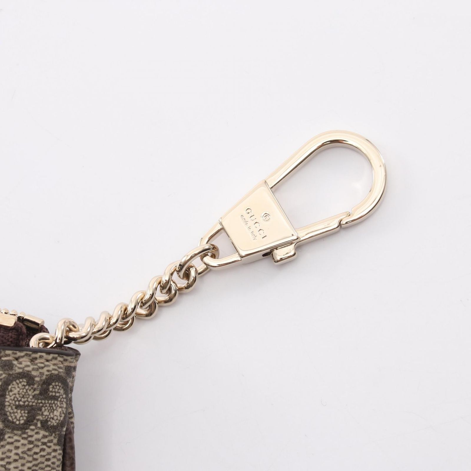 グッチ GUCCI ポーチ ジップキーポーチ オフィディア シェリーライン GGスプリーム 838466FAE0L9746 ベージュ レザー ジップキーポーチ レディース 新品