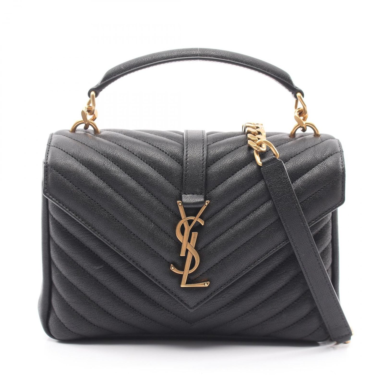 サンローランパリ SAINT LAURENT PARIS ハンドバッグ カレッジ ミディアム 2WAY 600279BRM071000 ブラック レザー ハンドバッグ レディース 新品