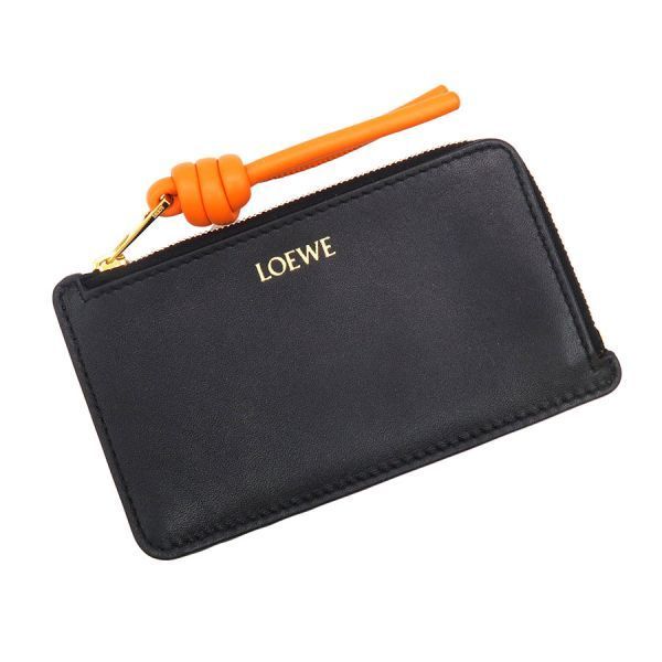 ロエベ ノット コインカードホルダー(シャイニーナパカーフ) 【Aランク】【中古】