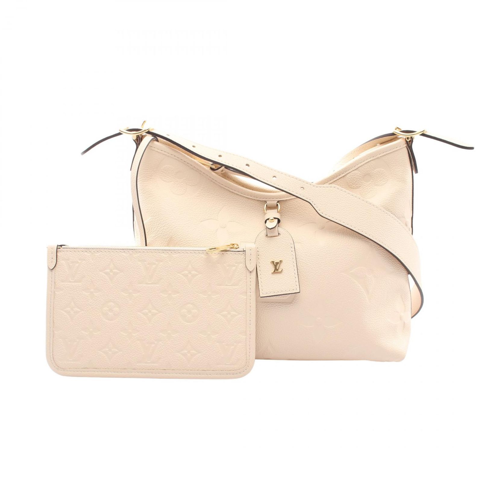 ルイ・ヴィトン LOUIS VUITTON ショルダーバッグ キャリーオール ジップ NM PM モノグラムアンプラント クレーム M46293 クレーム レザー キャリーオール ジップ NM PM