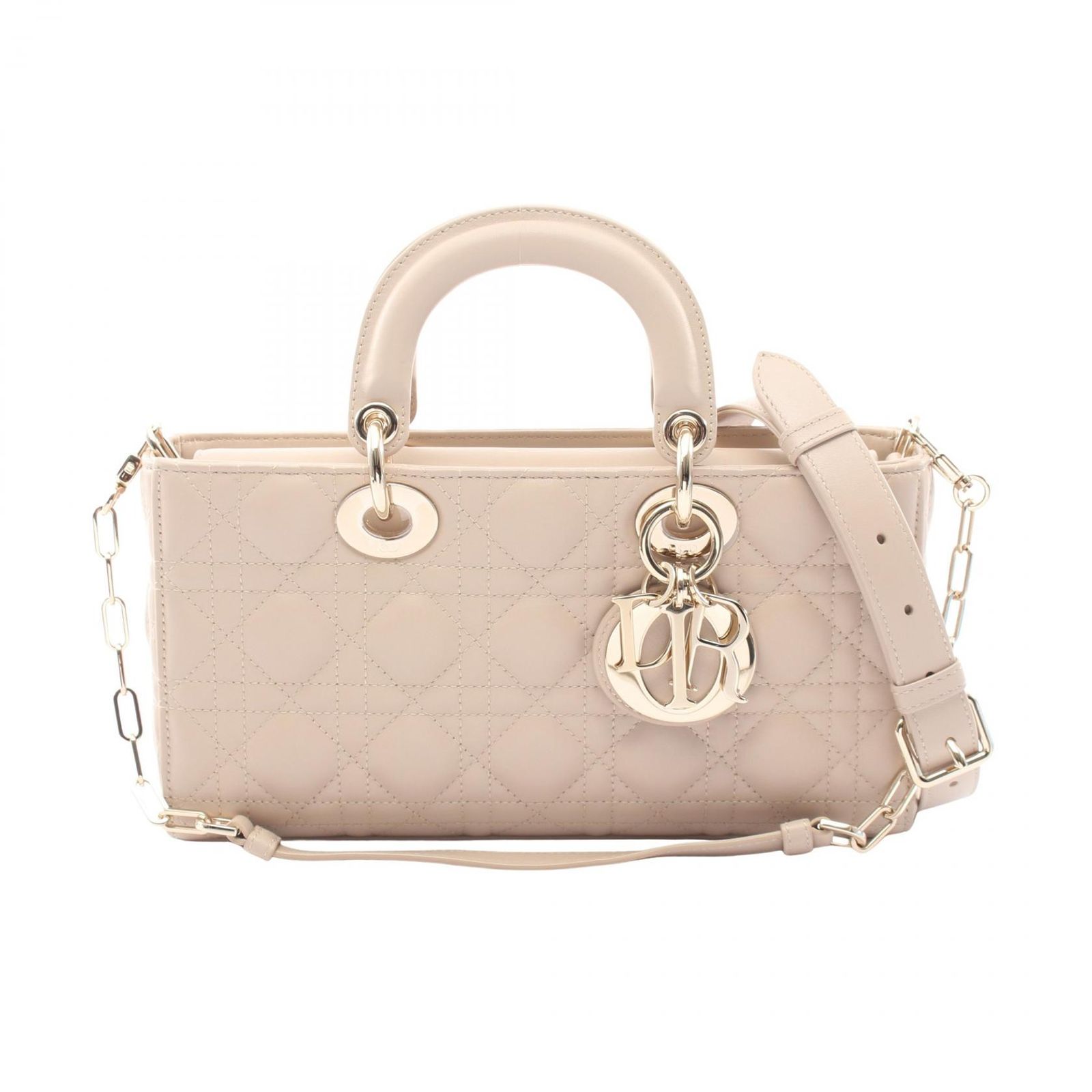 ディオール Dior ハンドバッグ Lady D-Joy ミディアム カナージュ 2WAY M0540ONGE ベージュ レザー LADY D-Joy バッグ ミディアム レディース Used A