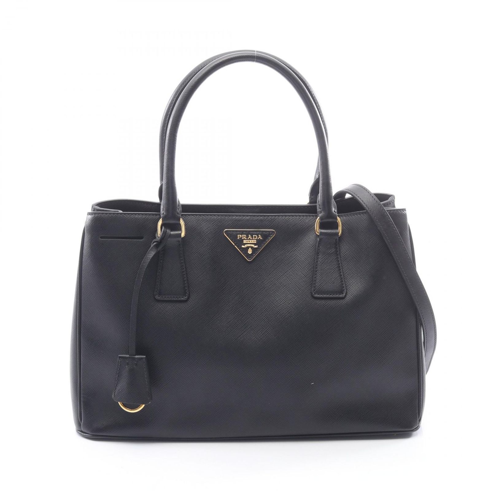 プラダ PRADA ハンドバッグ SAFFIANO LUX ガレリア BN1874 ブラック サフィアーノレザー ガレリア ミディアム トートバッグ レディース Used A