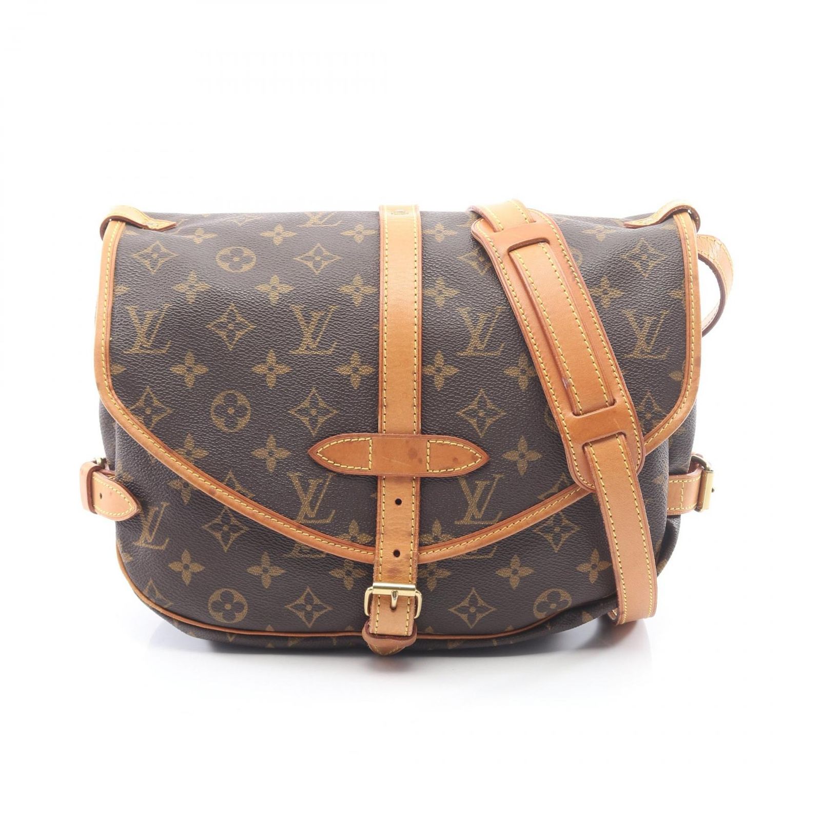 ルイ・ヴィトン LOUIS VUITTON ショルダーバッグ ソミュール30 M42256 PVCコーティングキャンバス レザー ソミュール30 レディース Used B