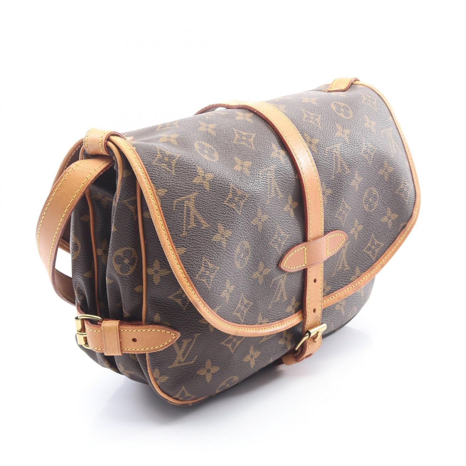 ルイ・ヴィトン LOUIS VUITTON ショルダーバッグ ソミュール30 M42256 PVCコーティングキャンバス レザー ソミュール30 レディース Used B