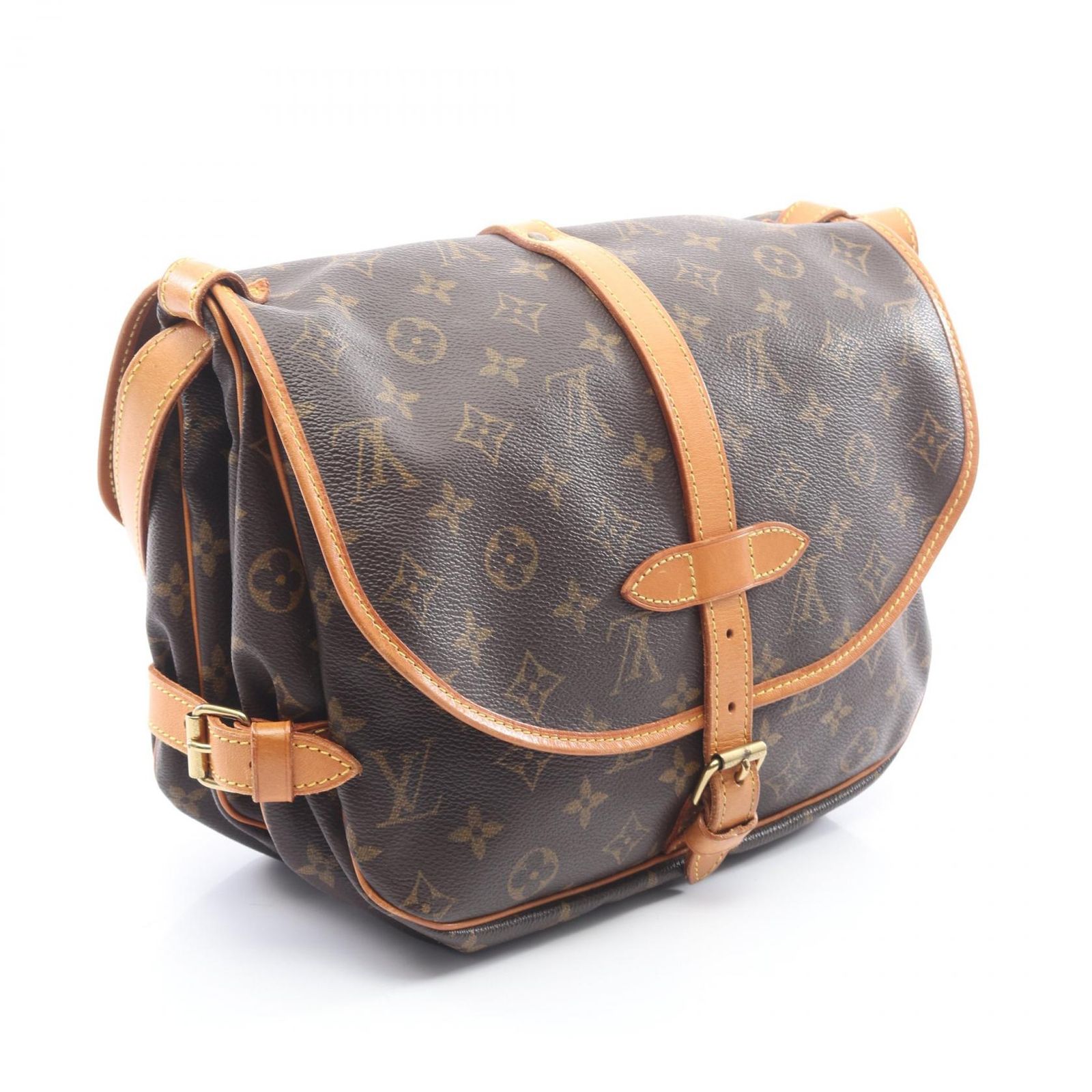 ルイ・ヴィトン LOUIS VUITTON ショルダーバッグ ソミュール30 M42256 PVCコーティングキャンバス レザー ソミュール30 レディース Used B