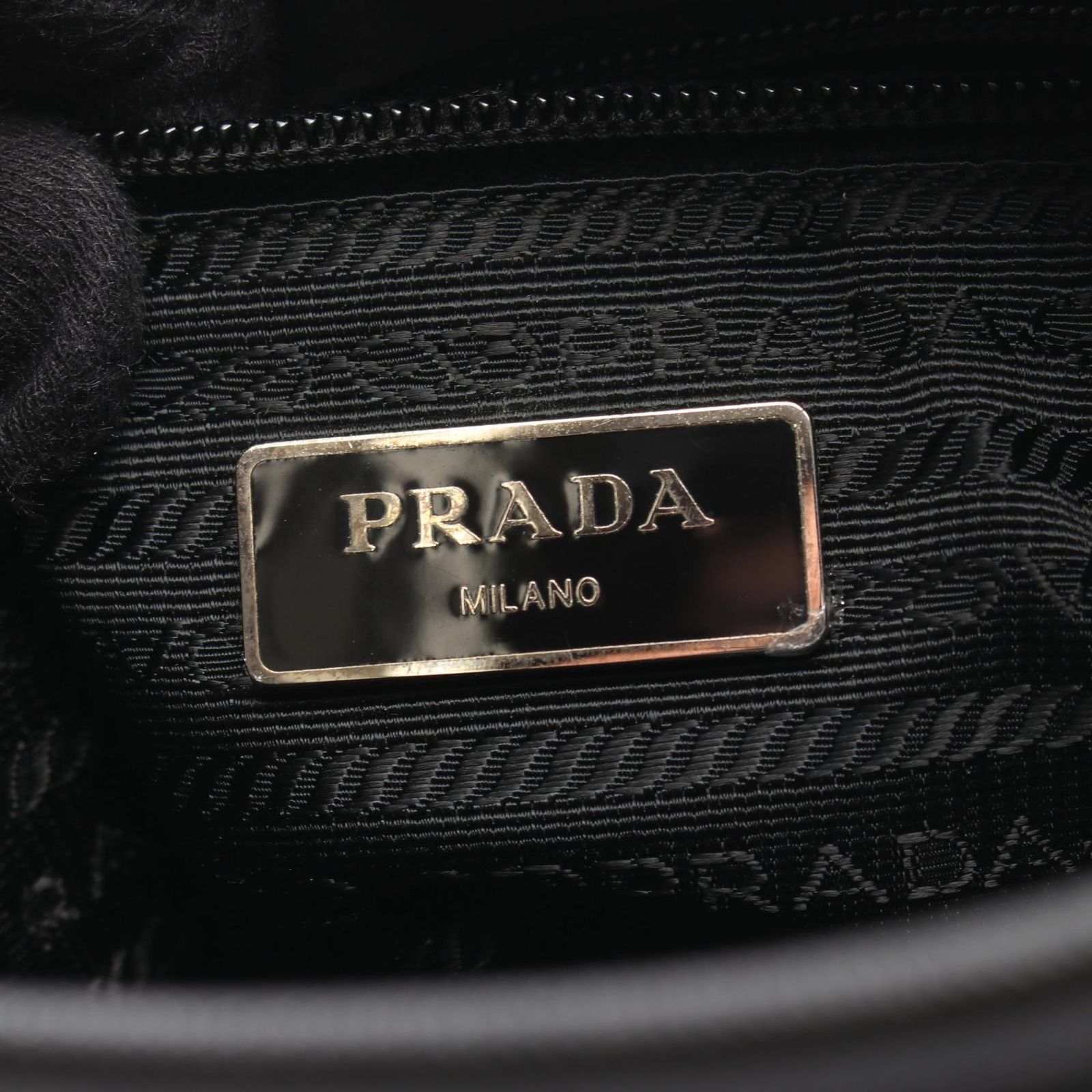 プラダ PRADA ショルダーバッグ ブラック ナイロン サフィアーノレザー ショルダーバッグ ユニセックス Used A