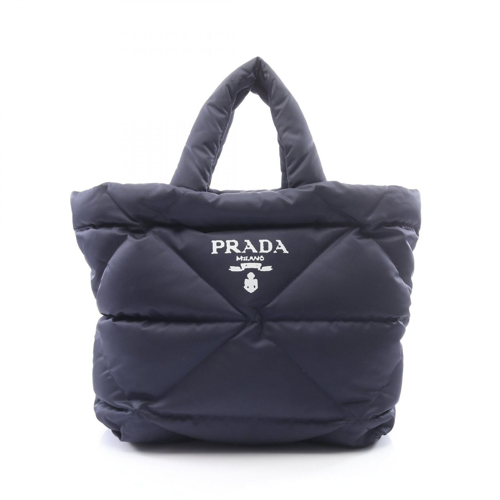プラダ PRADA トートバッグ Re-Nylon 2VG082 ネイビー ナイロン パデッド トートバッグ レディース Used B