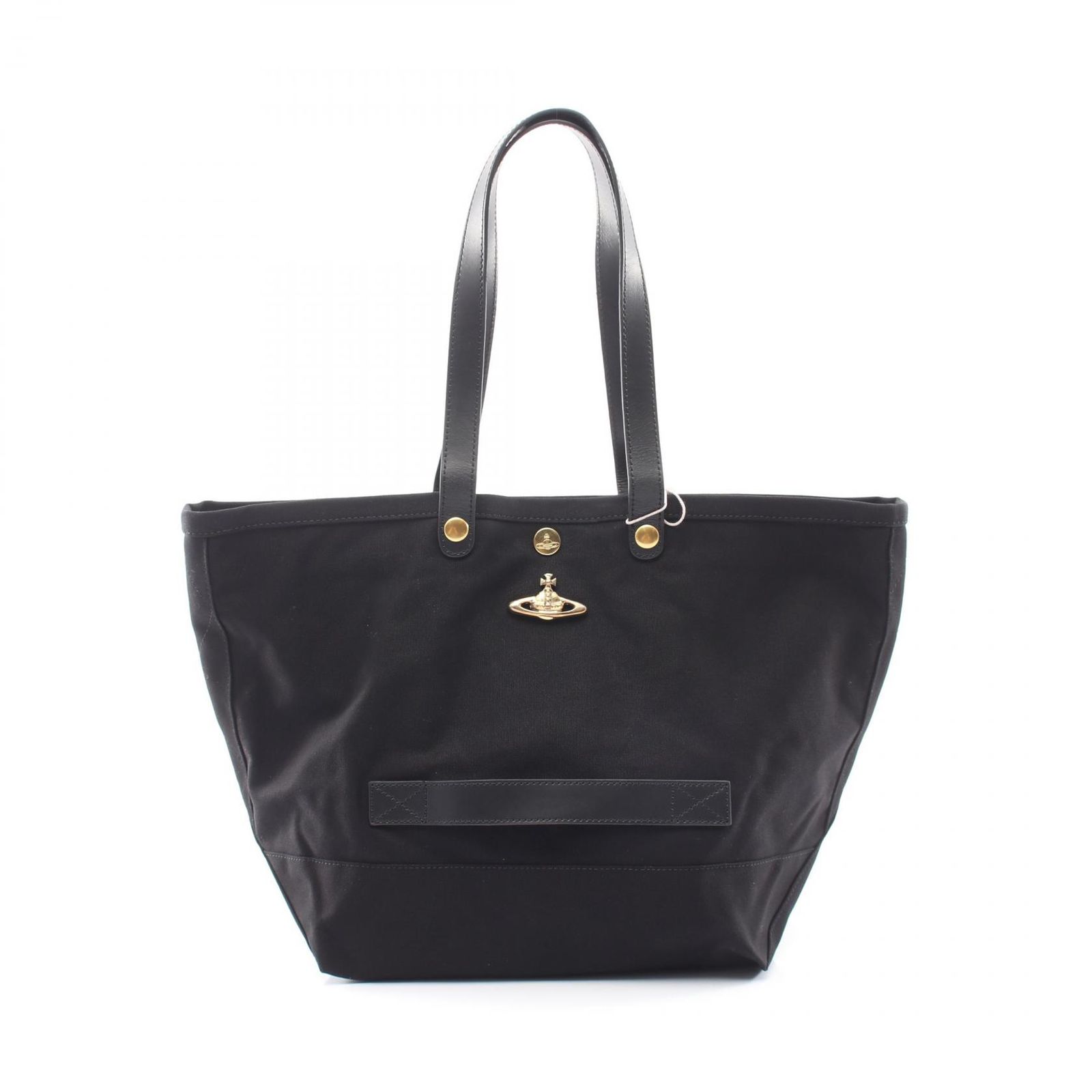 ヴィヴィアンウエストウッド Vivienne Westwood トートバッグ UTILITY SMALL SHOPPER 4205007NUW01CJN401 ブラック/ゴールド キャンバス レザー トートバッグ レディース 新品