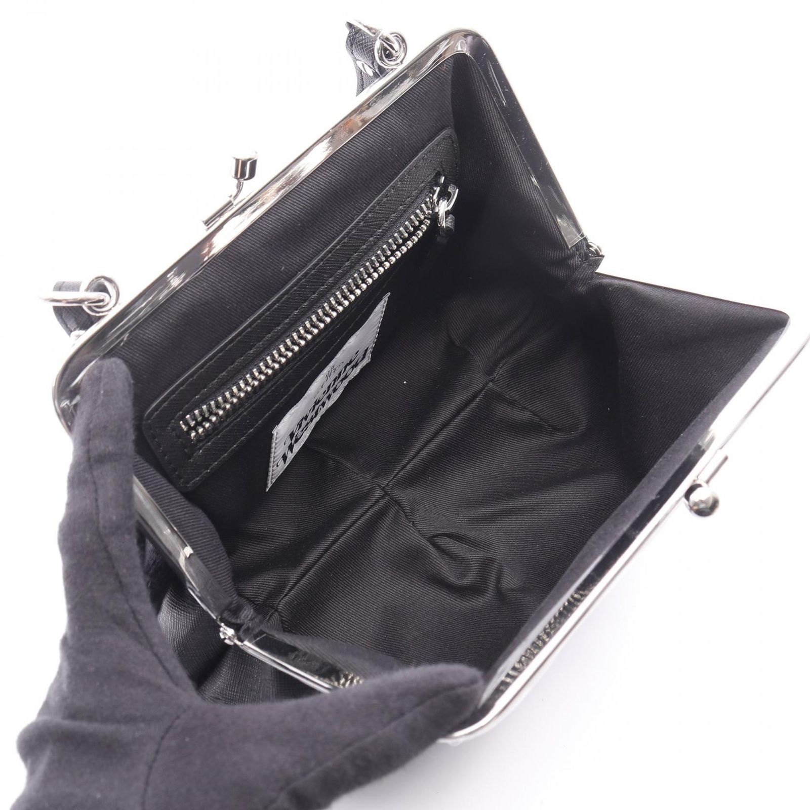 ヴィヴィアンウエストウッド Vivienne Westwood ショルダーバッグ GRANNY FRAME PURSE がま口 2WAY 4B010007WS0021N401 ブラック レザー ハンドバッグ レディース 新品