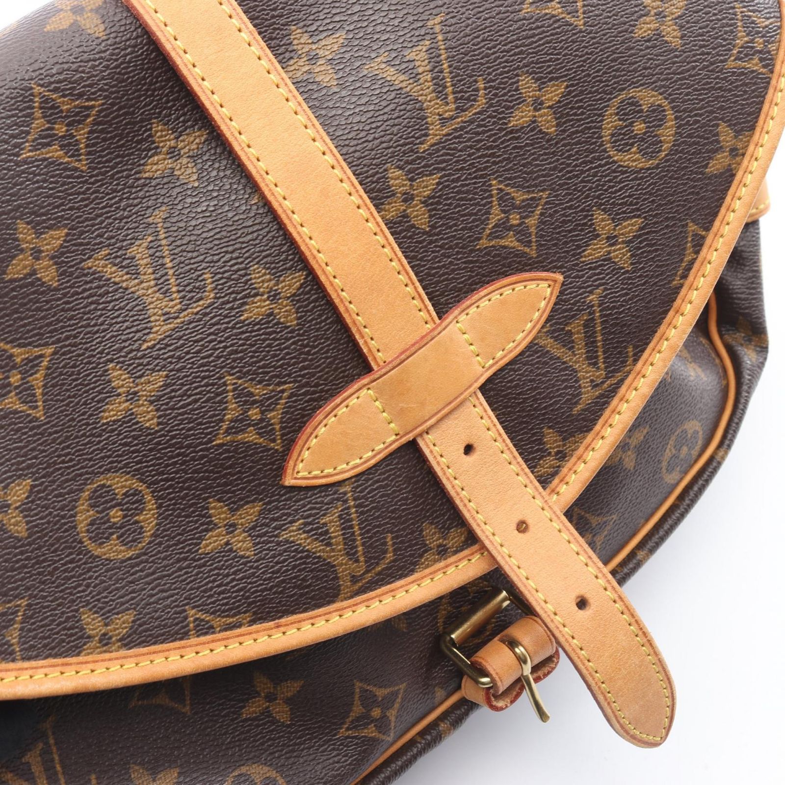 ルイ・ヴィトン LOUIS VUITTON ショルダーバッグ ソミュール30 M42256 PVCコーティングキャンバス レザー ソミュール30 レディース Used B