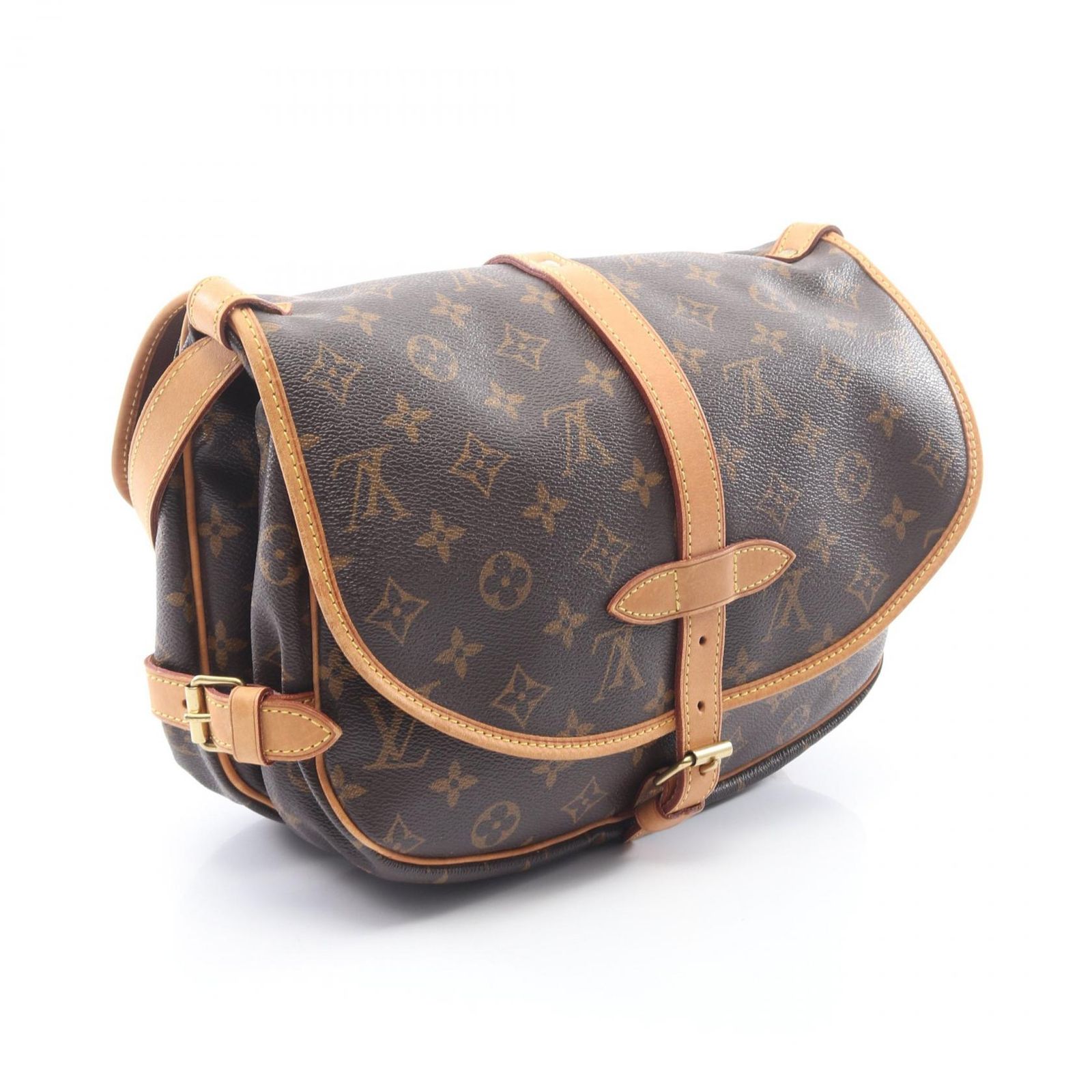 ルイ・ヴィトン LOUIS VUITTON ショルダーバッグ ソミュール30 M42256 PVCコーティングキャンバス レザー ソミュール30 レディース Used B