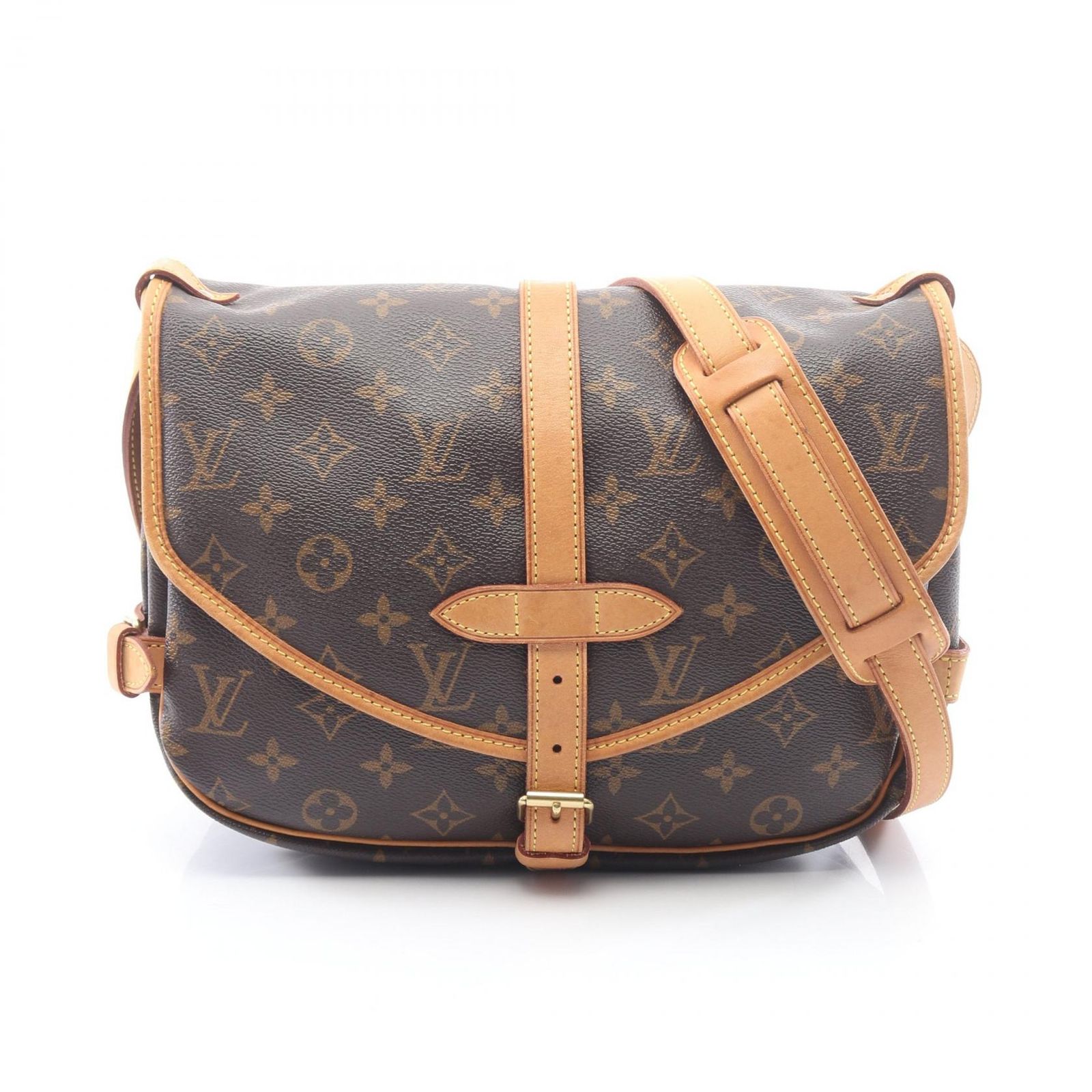 ルイ・ヴィトン LOUIS VUITTON ショルダーバッグ ソミュール30 M42256 PVCコーティングキャンバス レザー ソミュール30 レディース Used B