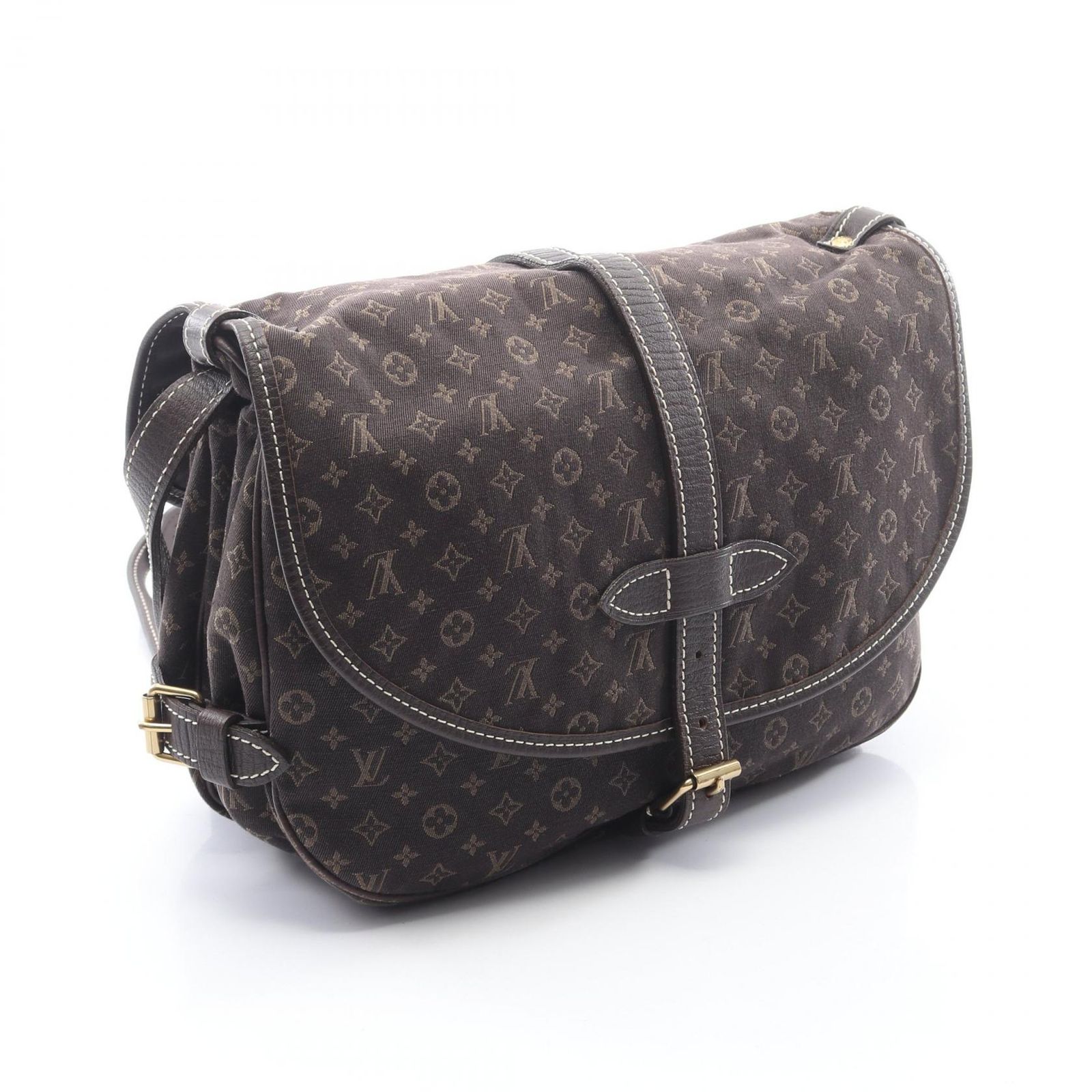 ルイ・ヴィトン LOUIS VUITTON ショルダーバッグ ソミュール M95227 エベヌ キャンバス レザー ソミュール30 レディース Used A