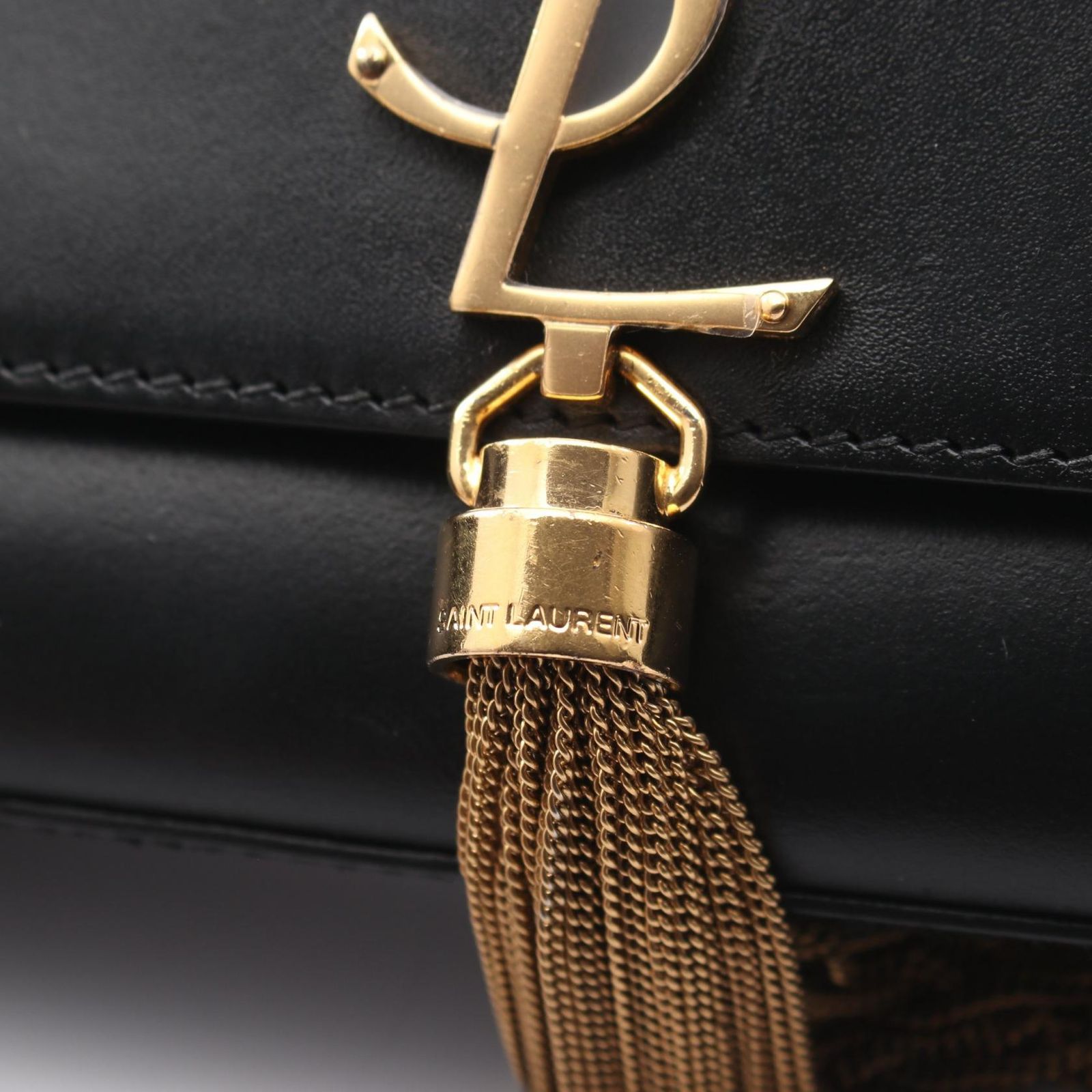 サンローランパリ SAINT LAURENT PARIS ショルダーバッグ ケイト モノグラム 354119 ブラック レザー ケイト タッセル ミディアム レディース Used A
