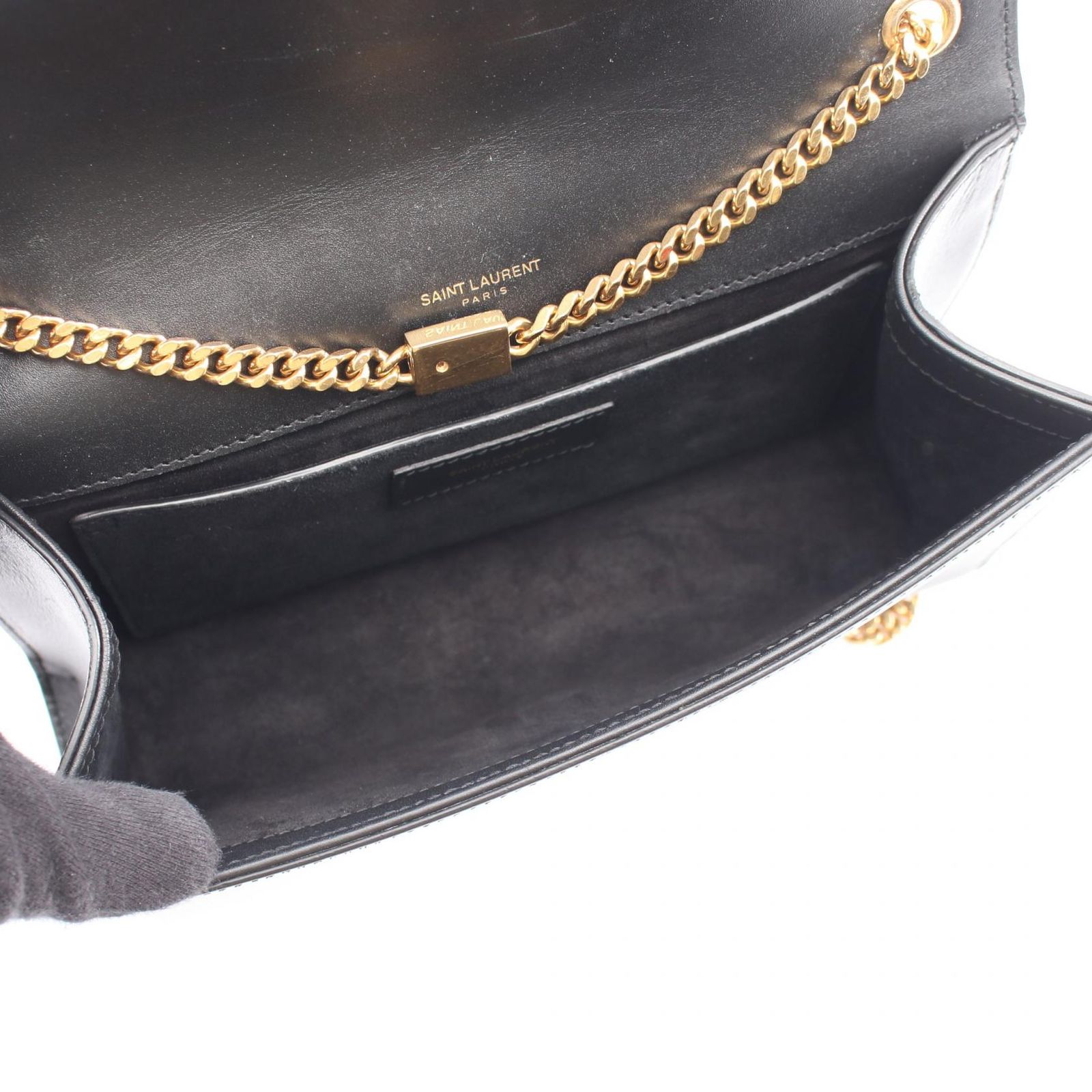 サンローランパリ SAINT LAURENT PARIS ショルダーバッグ ケイト モノグラム 354119 ブラック レザー ケイト タッセル ミディアム レディース Used A