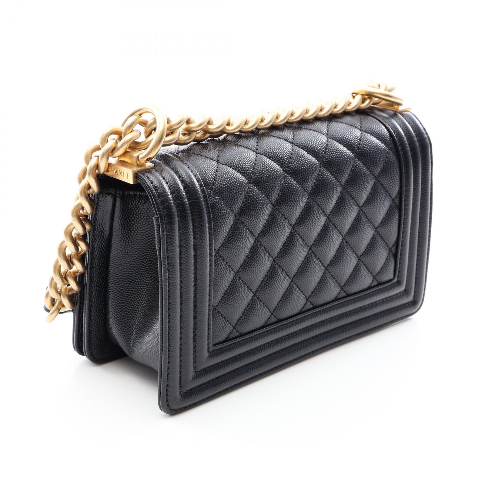シャネル CHANEL ショルダーバッグ ボーイシャネル スモール A67085 ブラック キャビアスキン(グレインドカーフ) ボーイシャネル スモール チェーンショルダー