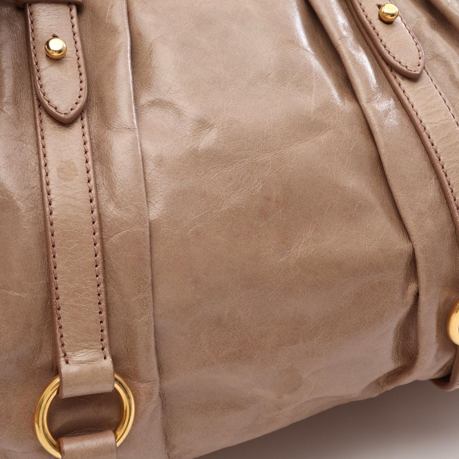 ミュウ ミュウ Miu Miu ハンドバッグ VITELLO LUX 2WAY ベージュ