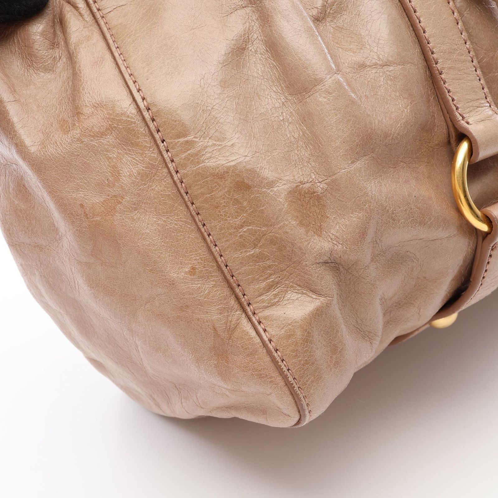 ミュウ ミュウ Miu Miu ハンドバッグ VITELLO LUX 2WAY ベージュ 