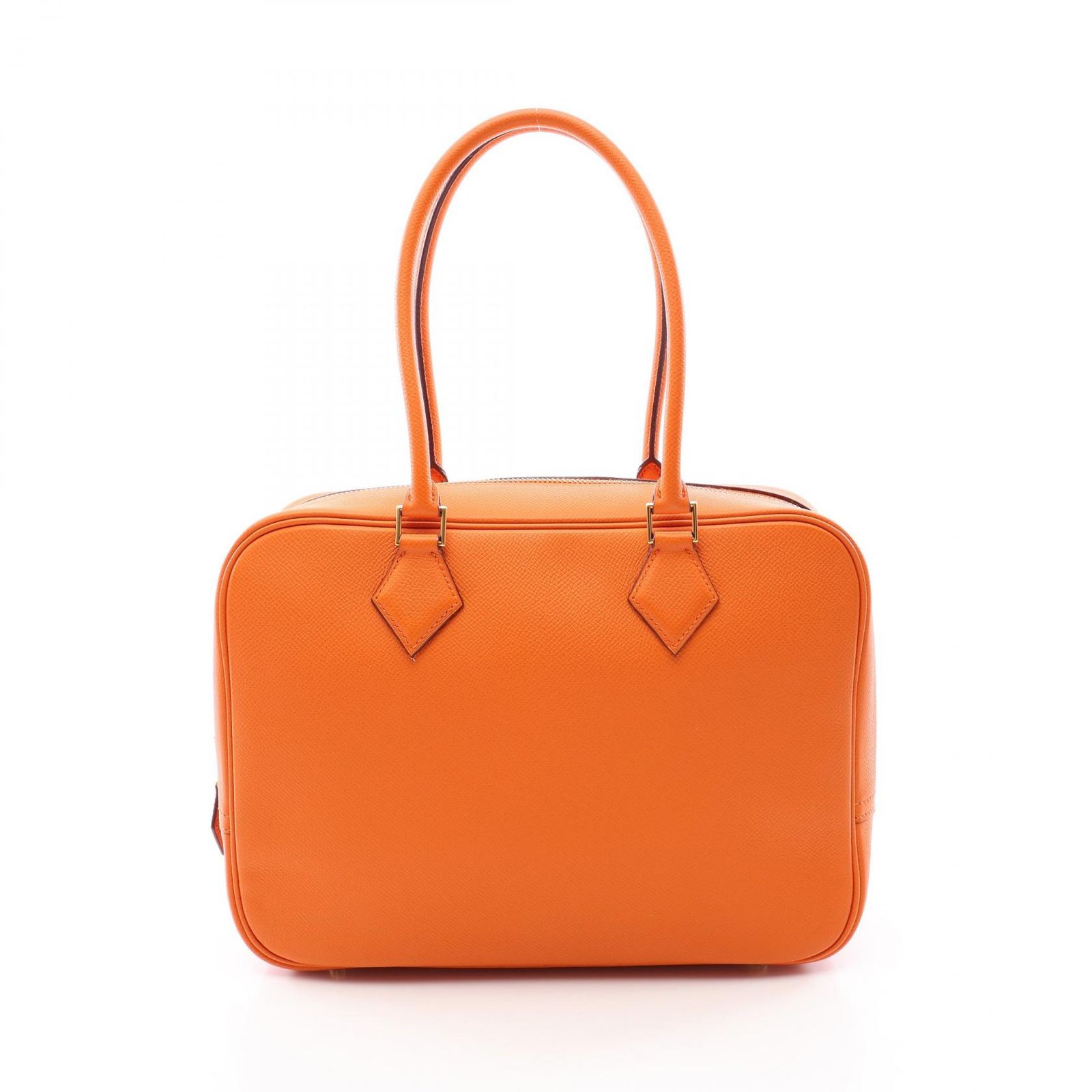 エルメス HERMES ハンドバッグ プリュム28 オレンジ レザー プリュム28 オレンジ レディース Used A