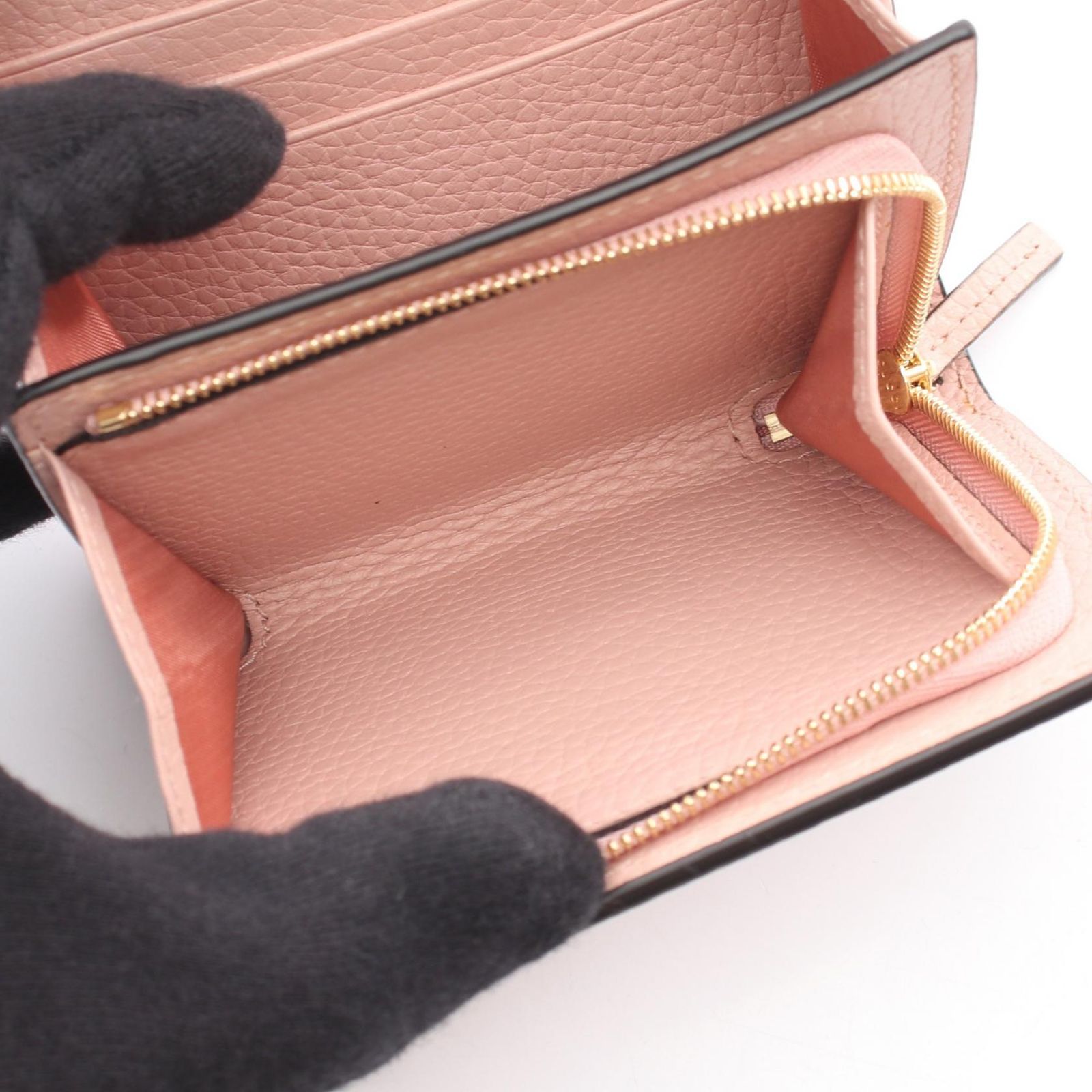 グッチ GUCCI 二つ折り財布 ホースビット 745981 ピンク レザー ホース